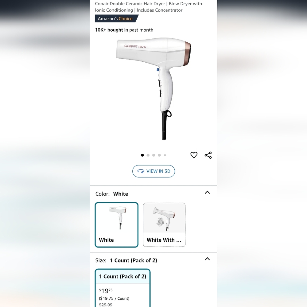 Conair Ceramic Blow Dryer